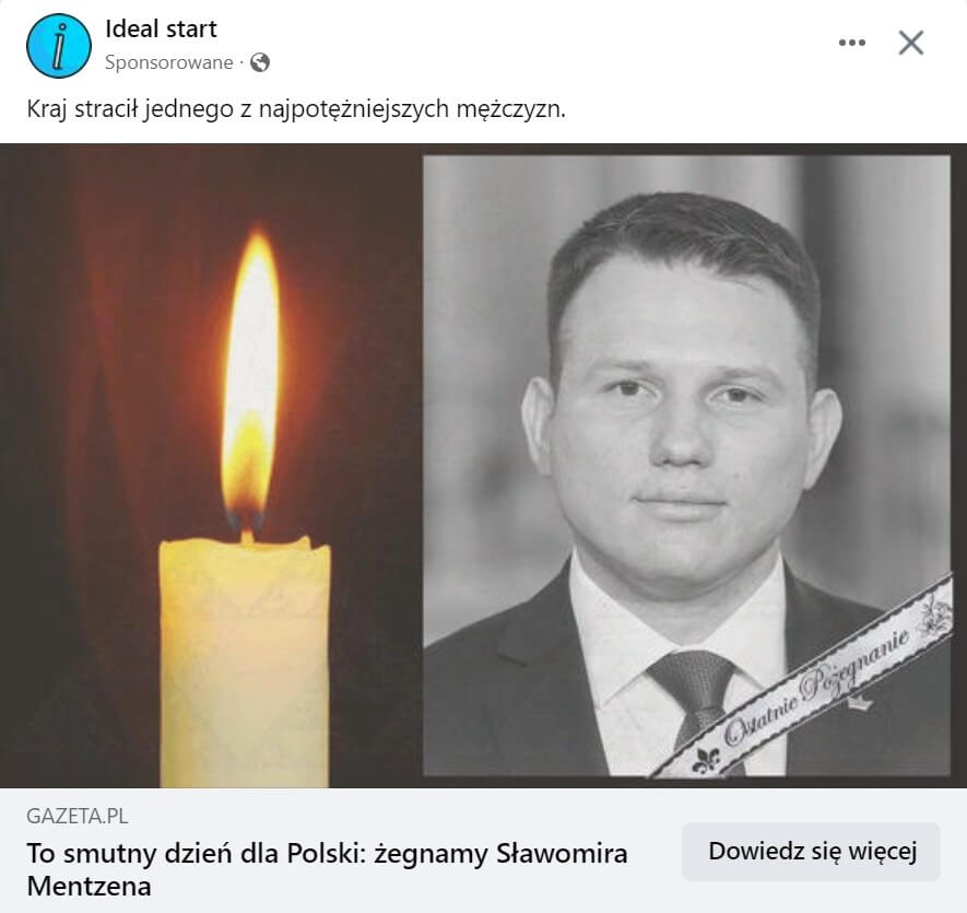 reklama wyłudzająca dane meta